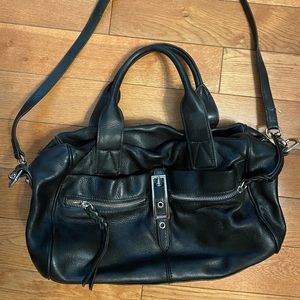 Black leather crossbody bag